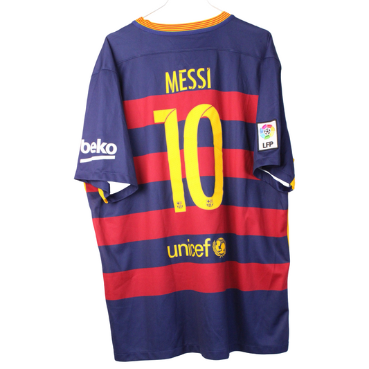 2015-2016 Barcelona Hjemme Messi #10 (Rigtig god) XXL