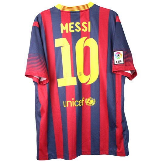 2013-2014 Barcelona Hjemme Messi #10 (Rigtig god) XL