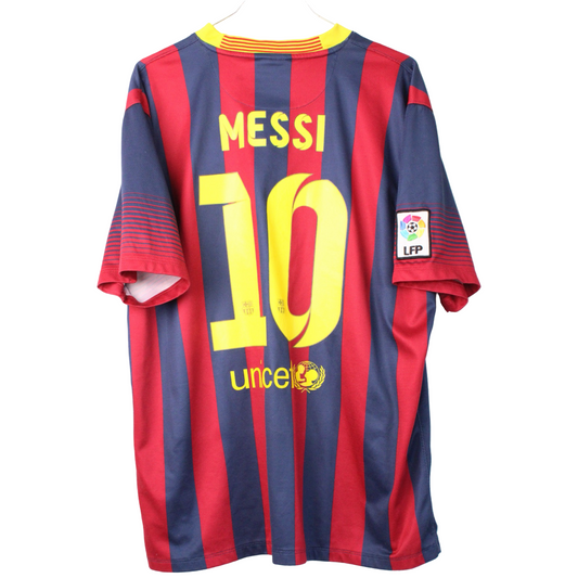 2013-2014 Barcelona Hjemme Messi #10 (Rigtig god) XL