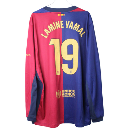 2024-2025 Barcelona Hjemme Lamine Yamal #19 (Rigtig god) XXL