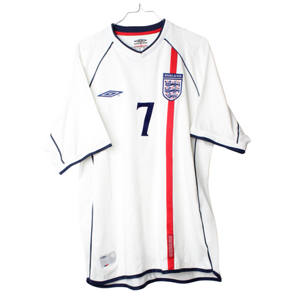 2001-2003 England Hjemme Beckham #7 (Rigtig god) XL
