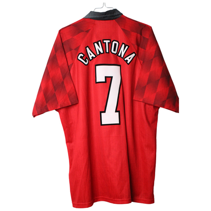 1996-1998 Manchester United Hjemme Cantona #7 (Rigtig god) XL