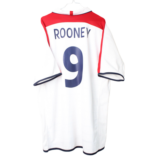 2004 England Hjemme Rooney #9 (Rigtig god) XXL