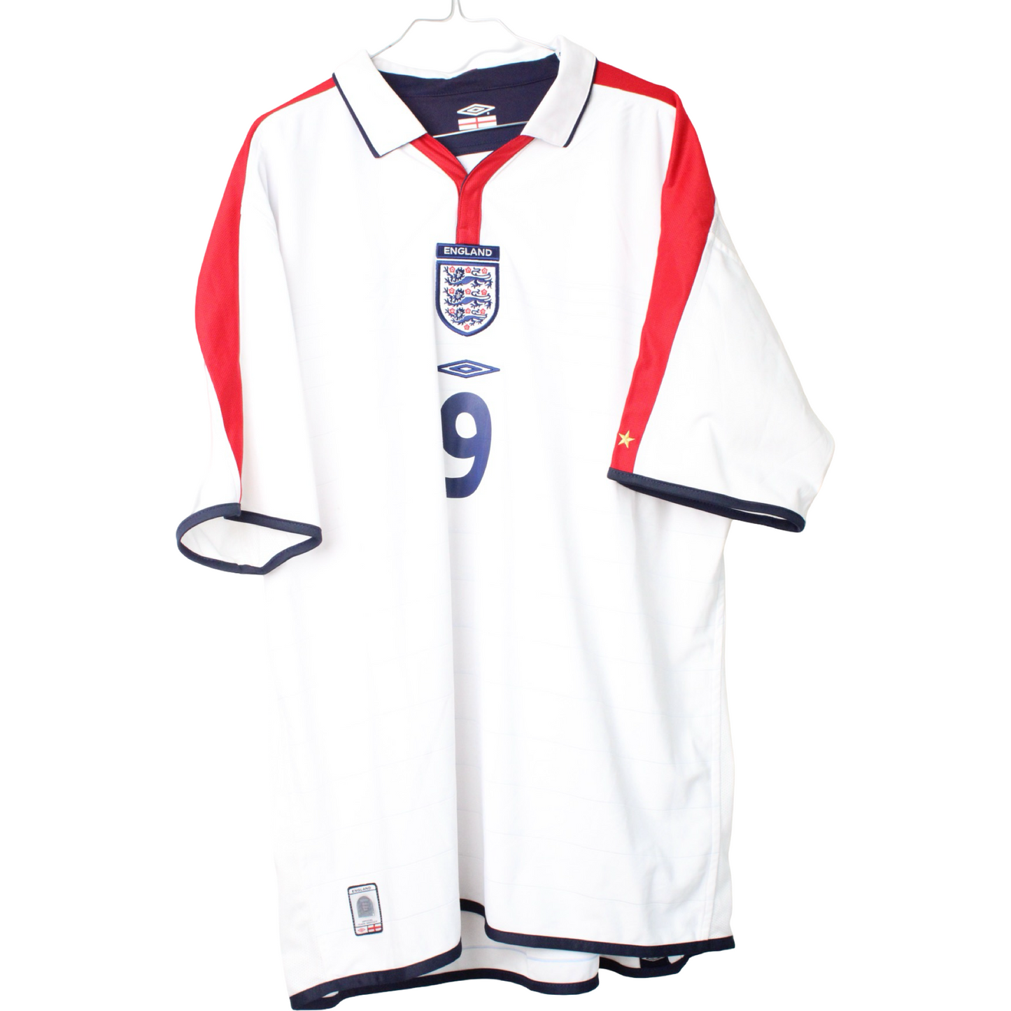 2004 England Hjemme Rooney #9 (Rigtig god) XXL