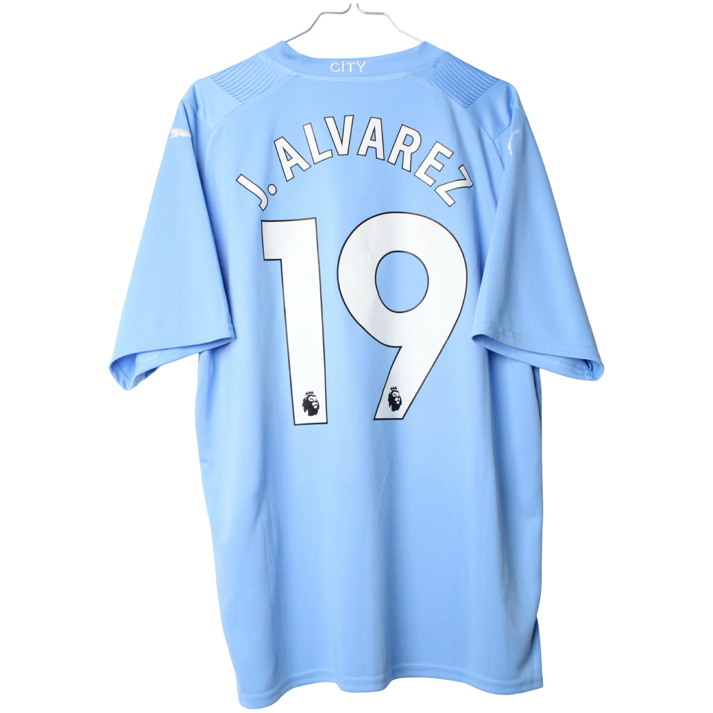 2023-2024 Manchester City Hjemme J. Alvarez #19 (Rigtig god) XL