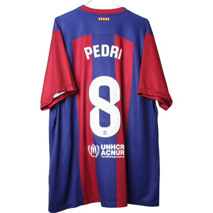2023-2024 Barcelona Hjemme Pedri #8 (Rigtig god) XXL